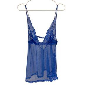 Victorias Secret Sheer Blue Lace Babydoll